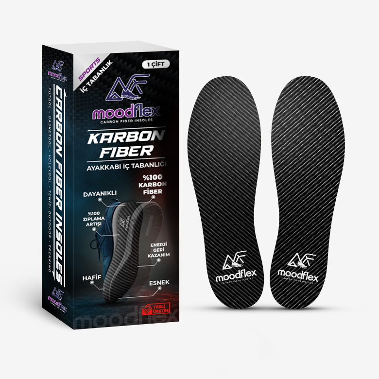 Mood Flex karbon fiber performans tabanlığı sporcularda ekstra performans artışı, zıplama desteği, itme kuvveti ve enerji geri dönüşümü sağlar.