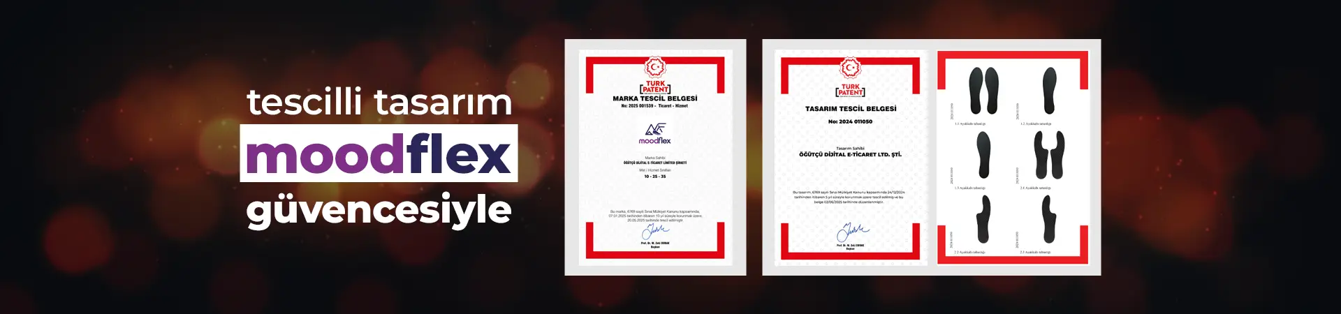 moodflex markamızın ve karbon fiber tabanlıklarımızın patentini almaktan gurur duyuyoruz.